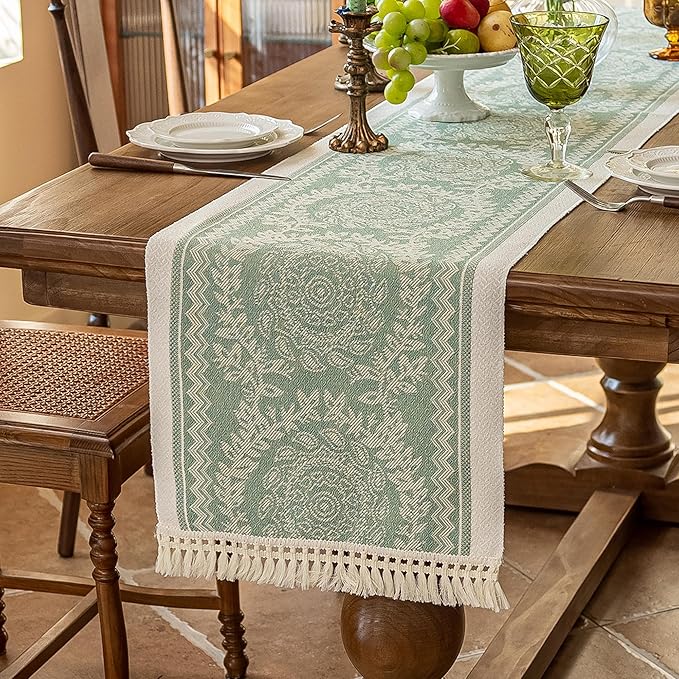 Table Runners 107 Inches,Waterproof Boho Table Runner with Tassel Fringe,Table Runner for Party Coffee Table