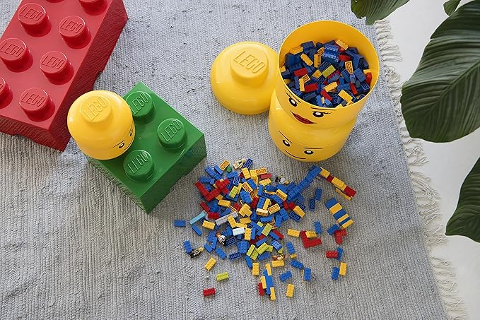 Room Copenhagen, LEGO Storage Heads Stackable Storage Container - Buildable Organizational Bins for Kid’s Toys and Accessories - 6.30 x 6.30 x 7.28in - Small, Skeleton, Holds 250 Bricks