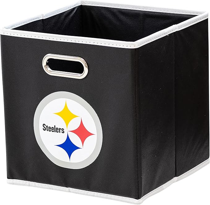 Franklin Sports NFL Storage Bins - Collapsible Cube Container + Basket - NFL Office, Bedroom + Living Room - 11"x11"