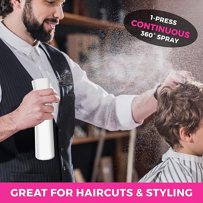 Ultra Fine - Durable - Empty Continuous Spray Bottle - Water Mister For Hairstyling, Plants, Cleaning, Cooking, Misting & Skin Care (5oz)