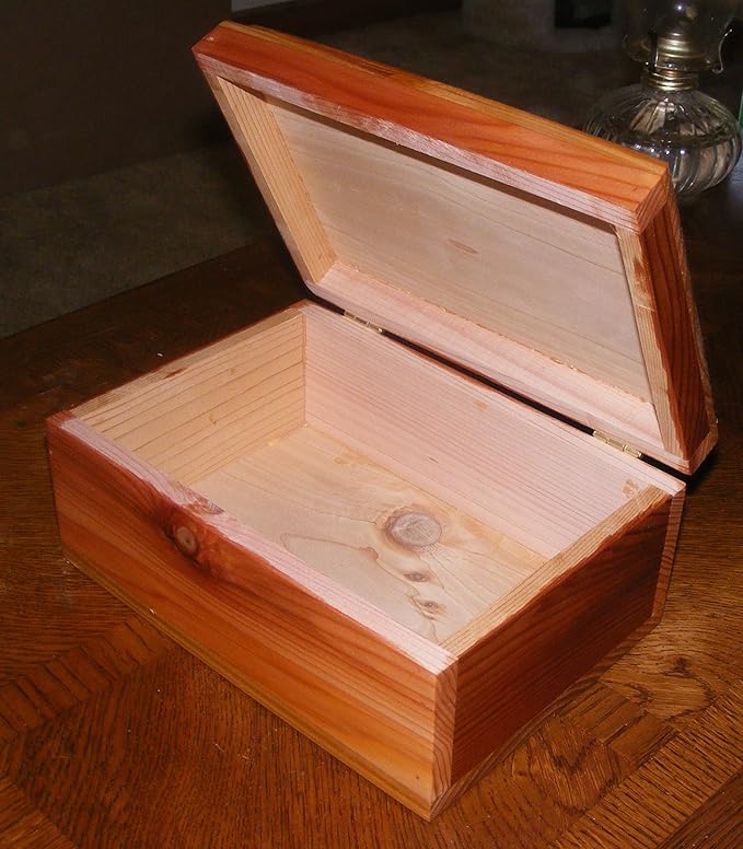 Steve's Gift Shoppe Cedar Keepsake Memory and Treasure Box or Storage Box - Size 9.75 x 7 x 4.75 Inches