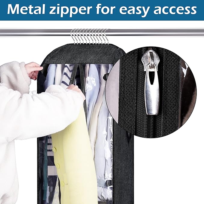 MISSLO 40" Heavy Duty Garment Bags for Travel Moving Bags sturdy Oxford Fabric Suit Bags for Closet Storage Men Suit Covers Hanging Clothes Bag