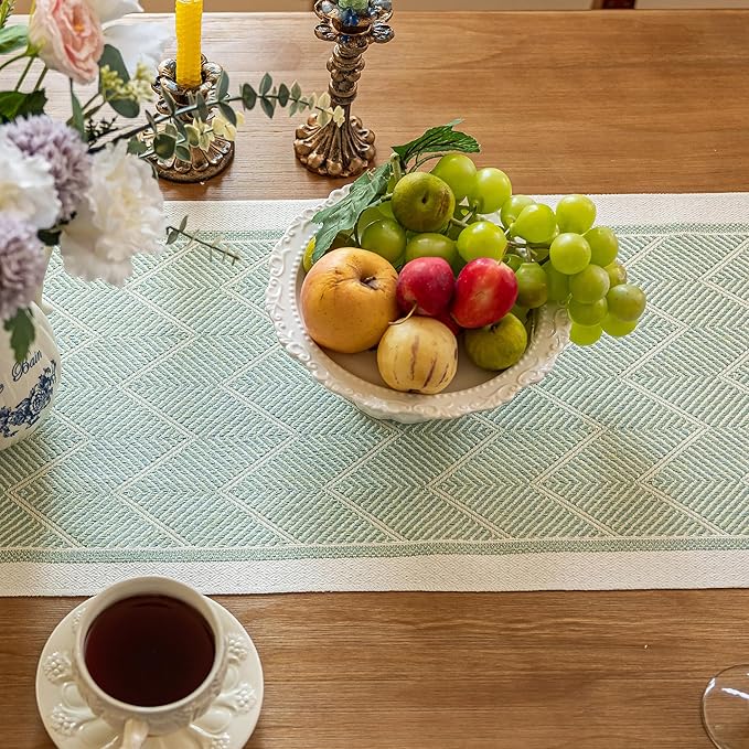 Table Runner 48 Inches Long,Waterproof Boho Table Runner with Tassel Fringe,Table Runners for Party Coffee Table