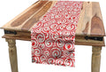 Lunarable Candy Cane Table Runner, Christmas Season Pattern Swirled Candy Design Winter Holiday, Dining Room Kitchen Rectangular Runner, 12" X 72", Coral Ivory