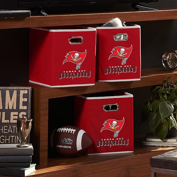 Franklin Sports NFL Storage Bins - Collapsible Cube Container + Basket - NFL Office, Bedroom + Living Room - 11"x11"