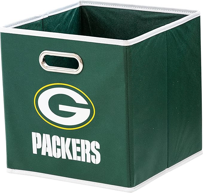 Franklin Sports NFL Storage Bins - Collapsible Cube Container + Basket - NFL Office, Bedroom + Living Room - 11"x11"