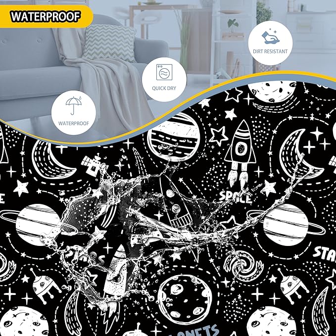 Space Planets Laundry Basket Rocket Spaceship Foldable Oxford Cloth Funny Tote Bag Laundry Hamper Clothes Storage Bucket Toy Organizer For Bathroom/Laundry Storage/Bedroom 18.9x16.5 In