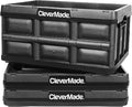 CleverMade Collapsible Storage Bins - Obsidian 3 Pack 32L - Stackable Containers Heavy Duty Capacity Folding Crates - Space-Saving for Home