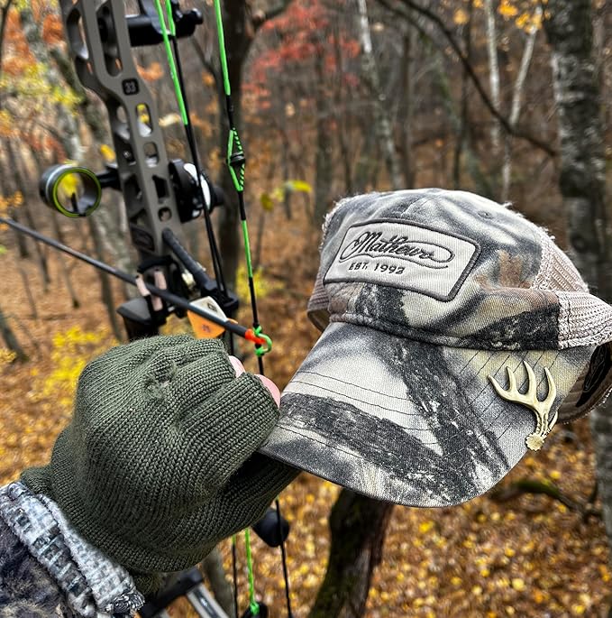Fisken Hat Clip for Hunters - Brass Brim Clip, 10-Point Buck Antler Design - Squeeze On Any Hat - Durable & Stylish - Perfect Hunting Gift for Men & Women - USA Designed by Bow Hunter