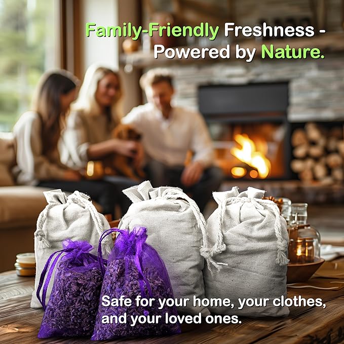 20 Pack Cedar Sachets & Lavender Sachets for Drawers and Closets – Cedar Chips for Clothes Storage & Dried Lavender Sachets - Drawer Fresheners for Dresser. Closet Deodorizer.
