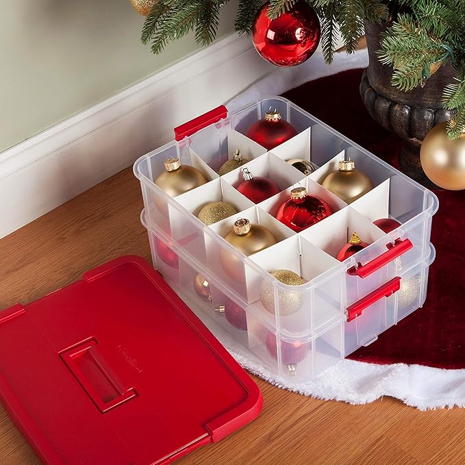 Sterilite 24 Compartment Stack & Carry Christmas Ornament Storage Box | 14276604