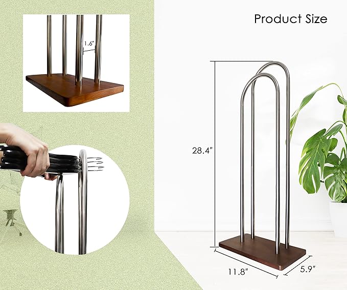 Hanger Stacker & Organizer Stand, Portable Wood Hanger Storage Rack, Large Wire and Velvet Hanger Holder for Closet Laundry Room (Medium - 28.4”H)