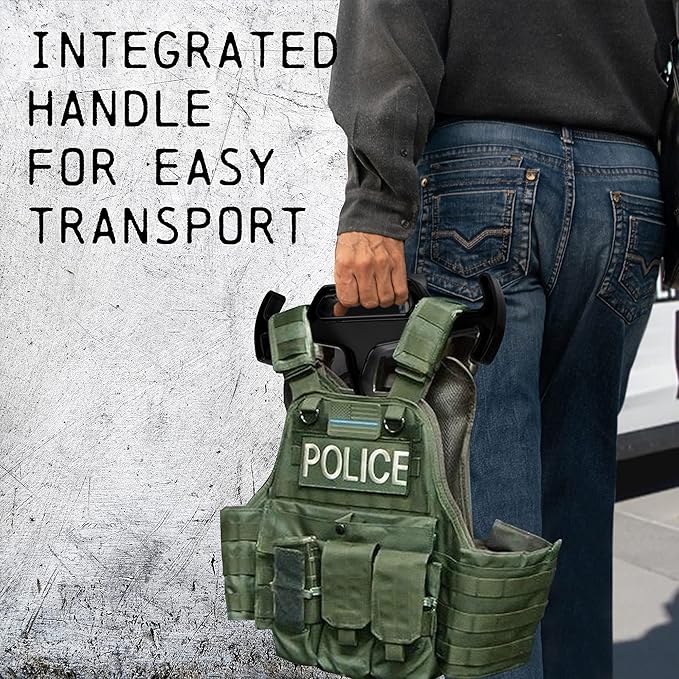 Impresa Tactical Gear Hangers - 2 Pack, Black Resin - Plastic Vest Hangers for Bulletproof Vest & Police Gear, Anti-Slip & Reversible Handle