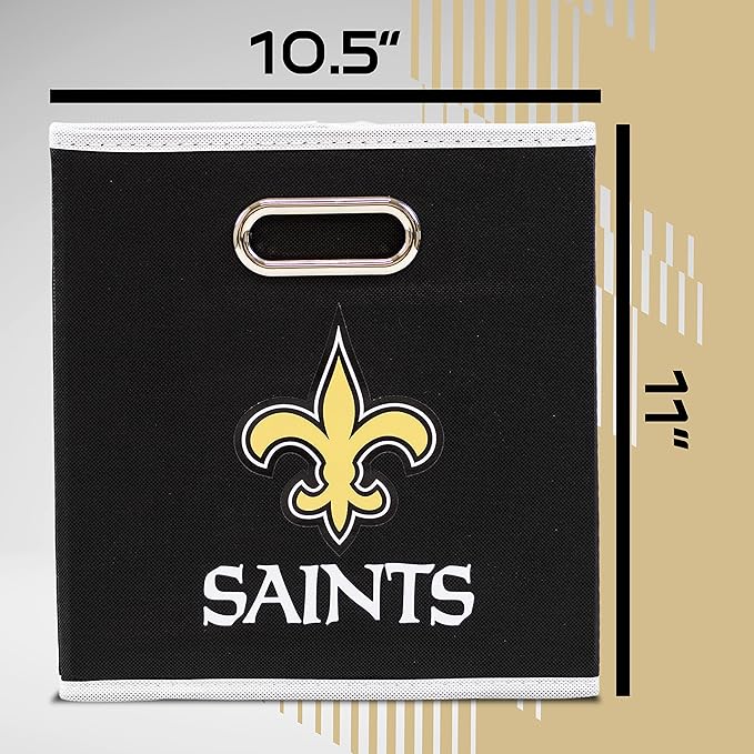 Franklin Sports NFL Storage Bins - Collapsible Cube Container + Basket - NFL Office, Bedroom + Living Room - 11"x11"