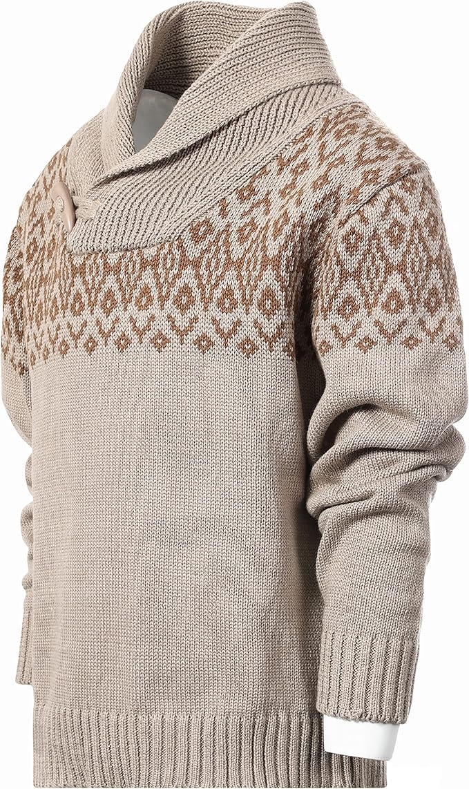 Gioberti Kids and Boys 100% Cotton Pullover Knitted Sweater with Toggle Button Closure