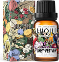 HIQILI Grey Vetiver Diffuser Oil for Humidifiers, Ultrasonic Diffusers, & DIY Sprays, Fast Diffusion for Large Spaces, Pet - Safe, Suitable for Home and Other Scenarios - 0.34 Fl Oz