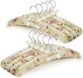 Padded Clothes Hangers for Sweaters – Women Padded Coat Hangers- Foam Hanger Non Slip Satin Canvas Covers for Adults Wedding Bridesmaid (Pack of 10)