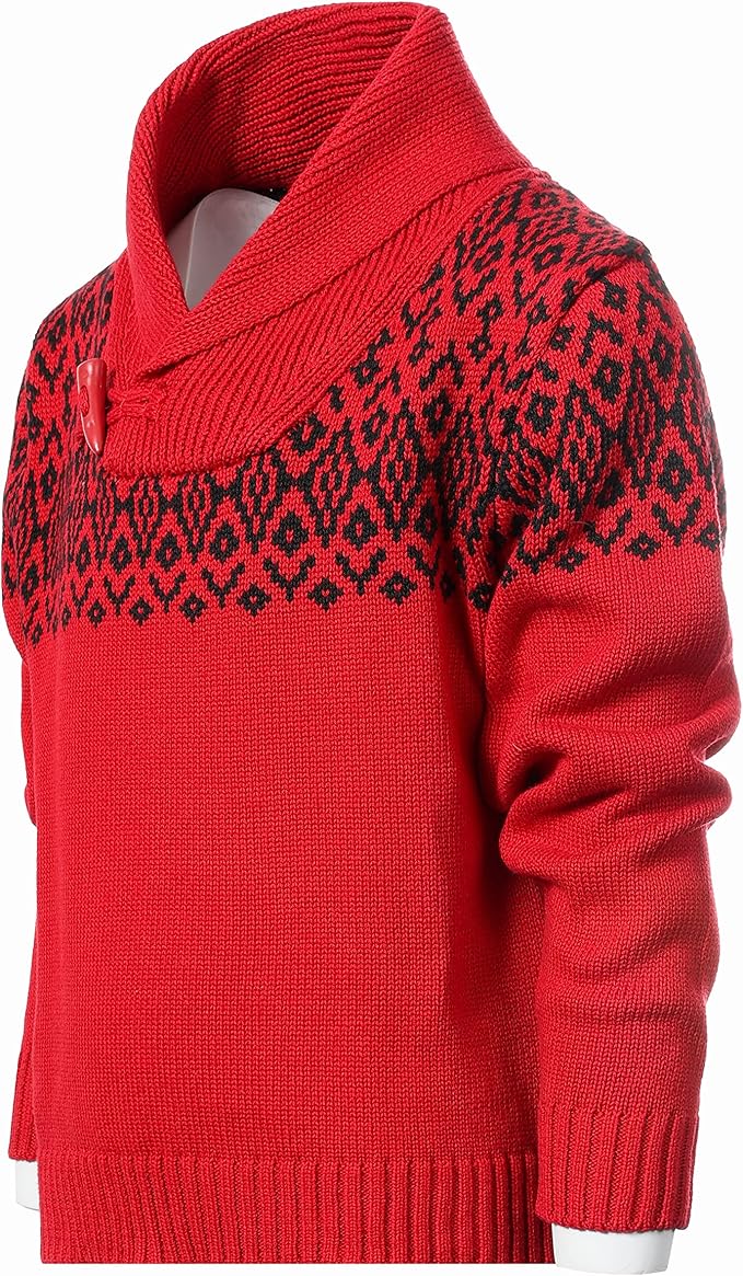 Gioberti Kids and Boys 100% Cotton Pullover Knitted Sweater with Toggle Button Closure