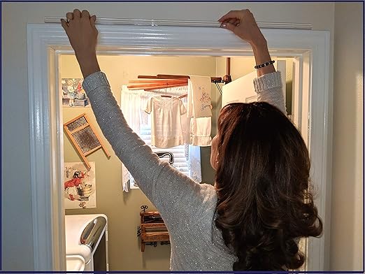 Hanger Catch Over The Door Hook Clothes Hanger Rack. A Laundry Holding Rail Above Door. Makes The top of Your Doors a Great and conveniently Easy Place to Hang Clothes. Keeps Them from Falling!