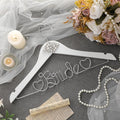 Honeydak Mrs. Wedding Dress Hanger for Bride to Be,Elegant Bridal Hanger for Brides Gowns, Bridal Party Shower Gift,Wedding Gift(White,Rhinestone)