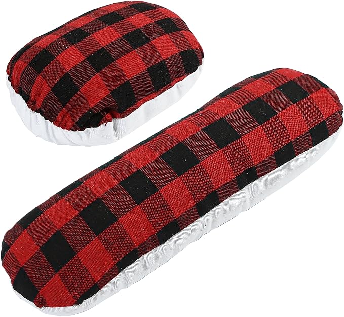 Sewing Ham Pressing Ham for Tailors, Solid Seam Roll Set, Cushion Tool for Ironing Heat Insulation Pad, Sleeve, Collar, Curved, Darts, Body Seam Ironing Accessories, Red and Black Plaid
