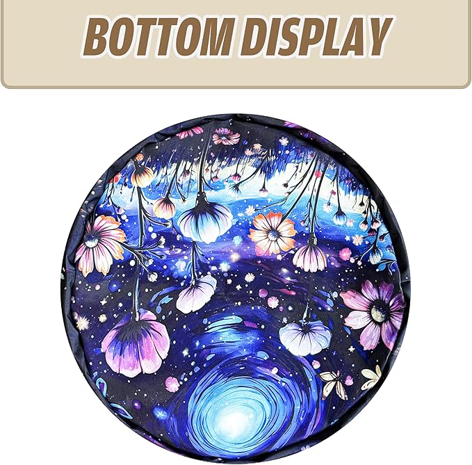 Colorful Flowers Laundry Basket Night Starry Sky Floral Foldable Oxford Cloth Funny Tote Bag Laundry Hamper Clothes Storage Bucket Toy Organizer For Bathroom/Laundry/Bedroom 18.9x16.5 Inch