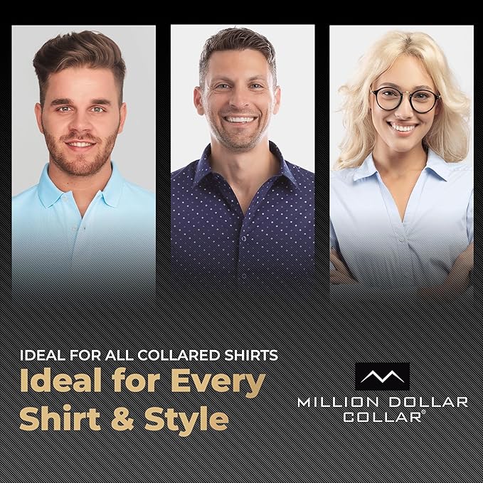 Million Dollar Collar Stays – Keep Dress Shirts Crisp & Firm, Universal Fit for Men & Women, Made from Proprietary Material
