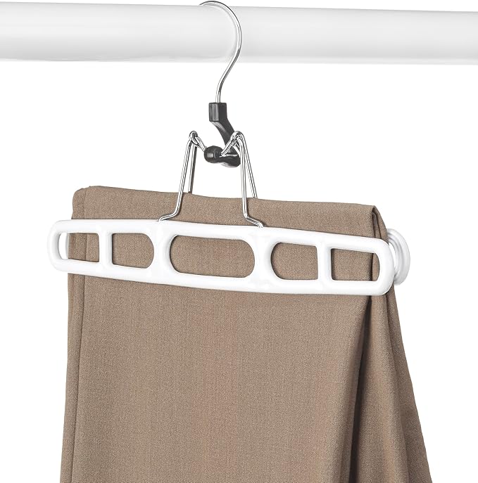 Whitmor Slack Clamp Hangers, S/2, Chrome / White