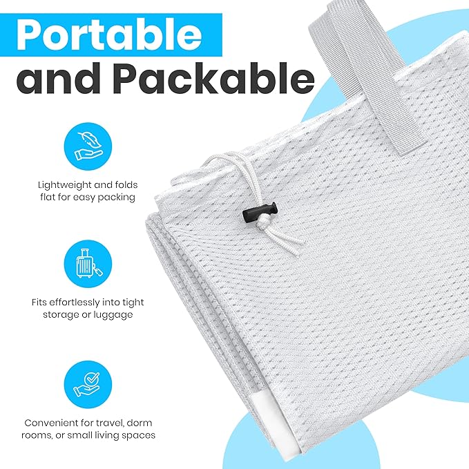 Large Mesh Laundry Bags - 2-Pack Heavy Duty with Handles & Drawstring - Machine Washable Net Laundry Sacks for College Dorm, Camp, Travel, Bedding & Clothes Storage (White)