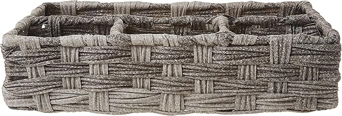 Whitmor Split Rattique 4 Section Tray Gray Wash