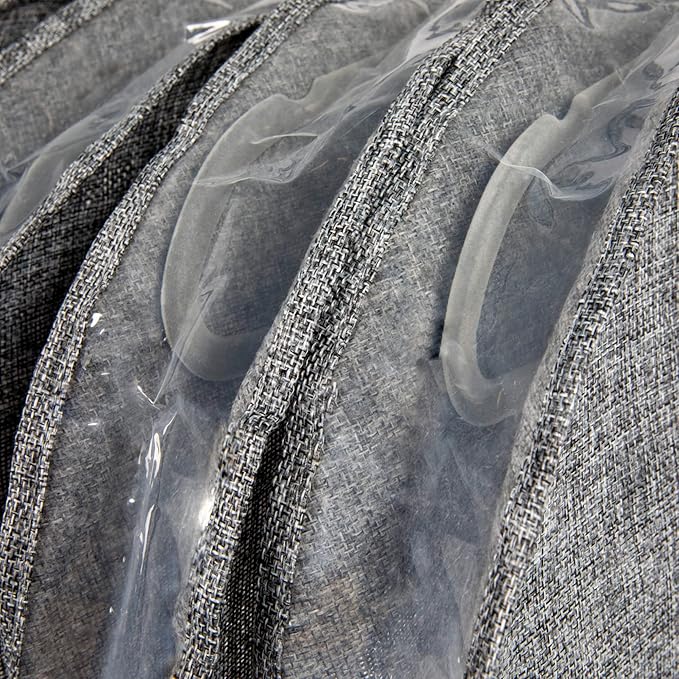 Household Essentials Hanging Garment Shoulder Dust Covers for Closet, Set of 4,Dark Grey