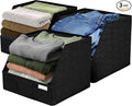Trapezoid Closet Bins for Shelves – 12x12x10 Fabric Storage Baskets, Collapsible Organizer Boxes for Bedroom, Jeans, Sweaters– Black, 3 Pack
