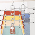 Pants Hangers With Clips, Newly Upgraded Detachable Space Saving Hangers for Skirts, Shorts & Trousers with Non slip clip,Heavy Duty Skirt Hangers - Hanging Closet Organizer And Storage,Patent Pending