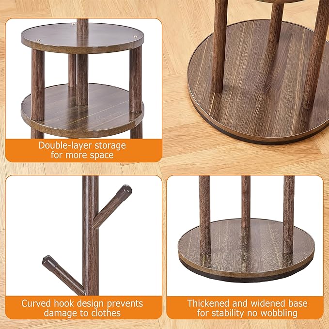 VECELO Coat Rack Freestanding, Entryway Hanger Stand, Umbrella Holder