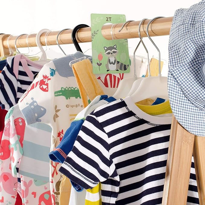 Woodland Closet Clothing Size Dividers / 4" x 6" Closet Organizers for Newborn Baby to 4T Clothes / 10 Forest Animal Baby Closet Size Dividers