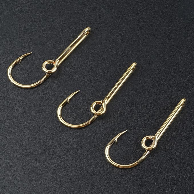 10PCS/20PCS Fishing Hook Hat Pins for Hat,Fish Hook Hat Clip for Hat Tie Clasp Fashion Trend Hat Decoration Gold Balck