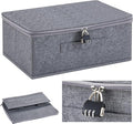 Discreet Lockable Toy Bag Storage Organizer Toy Bag Storage Bins Case with Zipper Lid for Women and Men Clothes Container(Gray,15 x 10 x 6.3 Inch)