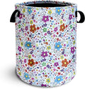 Colorful Artistic Flowers Laundry Basket Floral Foldable Oxford Cloth Funny Tote Bag Laundry Hamper Clothes Storage Bucket Toy Organizer For Bathroom/Laundry Storage/Bedroom 18.9x16.5 Inch