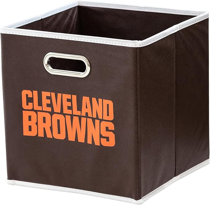 Franklin Sports NFL Storage Bins - Collapsible Cube Container + Basket - NFL Office, Bedroom + Living Room - 11"x11"