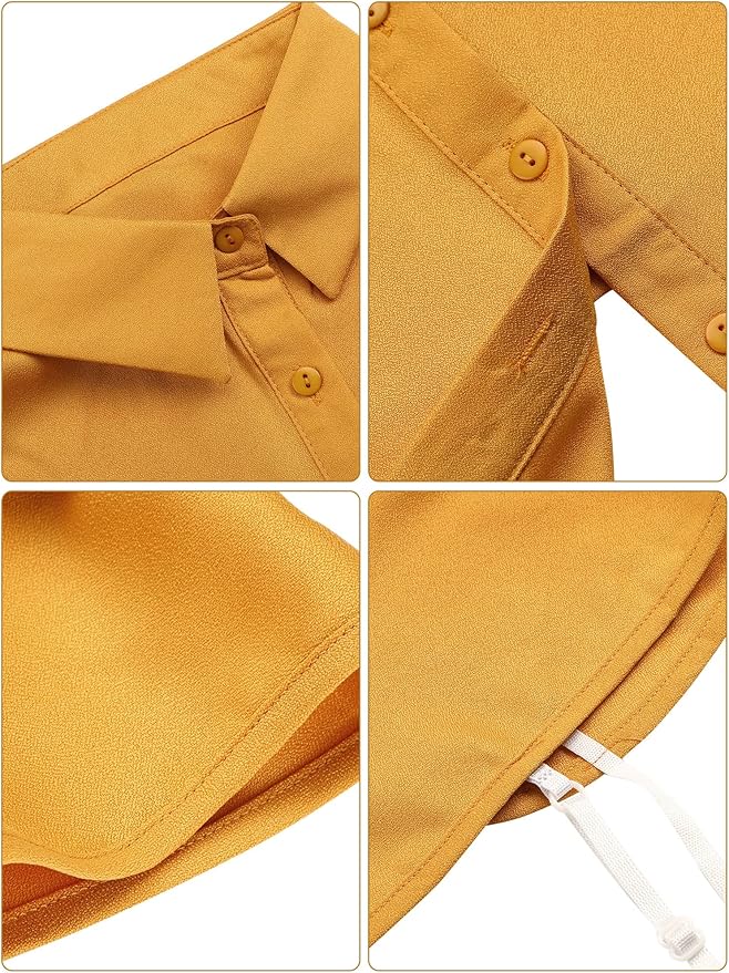 Syhood 4 Pcs Fake Collar Detachable False Dicky Collar Half Shirts Round for Women Outfits Halloween Costume Accessories