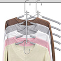 Clothes Hangers Space Saving Shirt Organizer, Non Slip Multi Shirt Hangers for Closet with Foam Padded Closet Organizers and Storage for Sweater Hoodie Blouse Coat Dress Short Grey 2 Pack