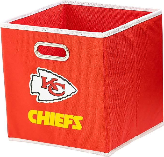 Franklin Sports NFL Storage Bins - Collapsible Cube Container + Basket - NFL Office, Bedroom + Living Room - 11"x11"