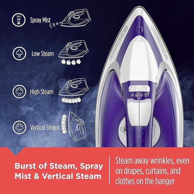 BLACK+DECKER ICL500 Light ‘N Go Cordless Iron, Purple