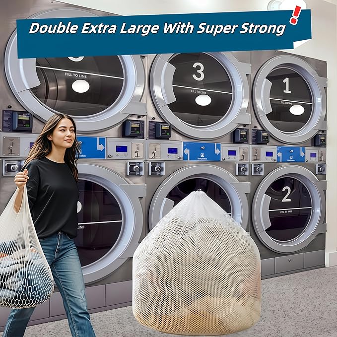 3-Pack Heavy-Duty Mesh Laundry Bags For Delicates - Large 24x32 Inch Washing Machine Bags For Delicates, Hampers, Sports Gear, And Travel - Prevents Tangling And Damage