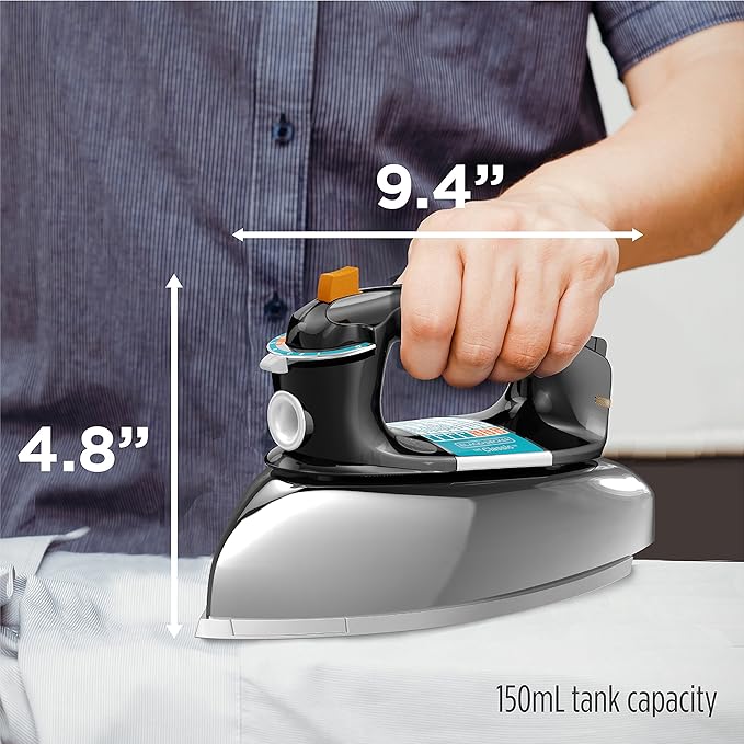 BLACK+DECKER The Classic Iron,F67E-T,Aluminum Soleplate,Steam or Dry Ironing,7 Temperature Settings,Anti-Drip,(Pack of 2)