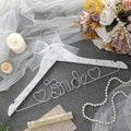 Honeydak Mrs. Wedding Dress Hanger for Bride to Be,Elegant Bridal Hanger for Brides Gowns, Bridal Party Shower Gift,Wedding Gift(White,Ribbon)