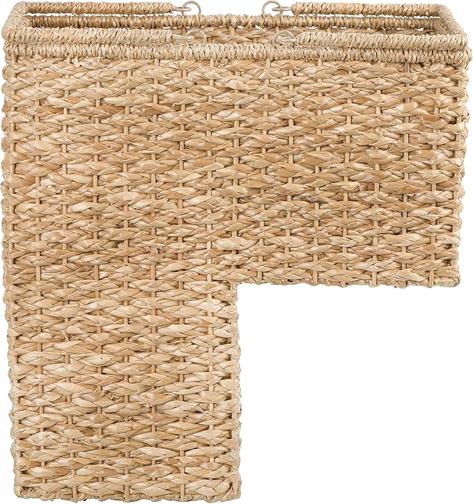 Creative Co-Op Woven Bankuan Rope Stair Basket with Handles, Natural