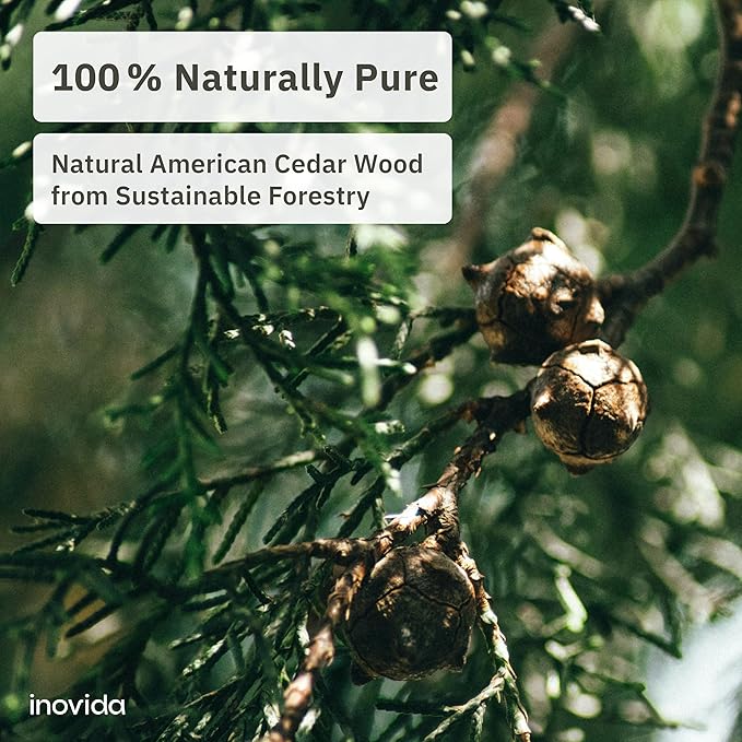 30 American Cedar Wood Rings – Stop Clothes Damage - Wardrobe Freshener – Premium American Cedarwood Flowers for Fresh Scent in Drawers and Closets - Cedar Clothes Hangers
