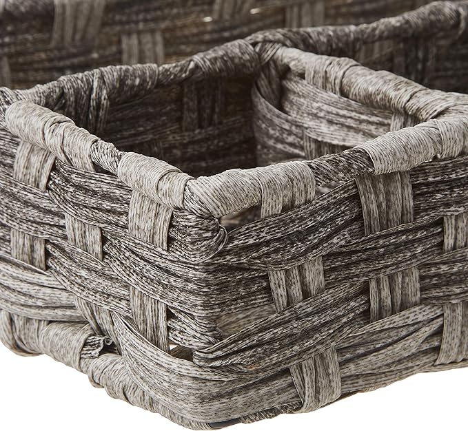 Whitmor Split Rattique 4 Section Tray Gray Wash