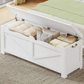 47.2" Storage Chest, Extra Large Storage Trunk with 2 Hinges, Wooden Box Bench, Lift-Top Organizer Chest, Shoe Bench for Entryway, Bedroom, Living Room, White SB14503X